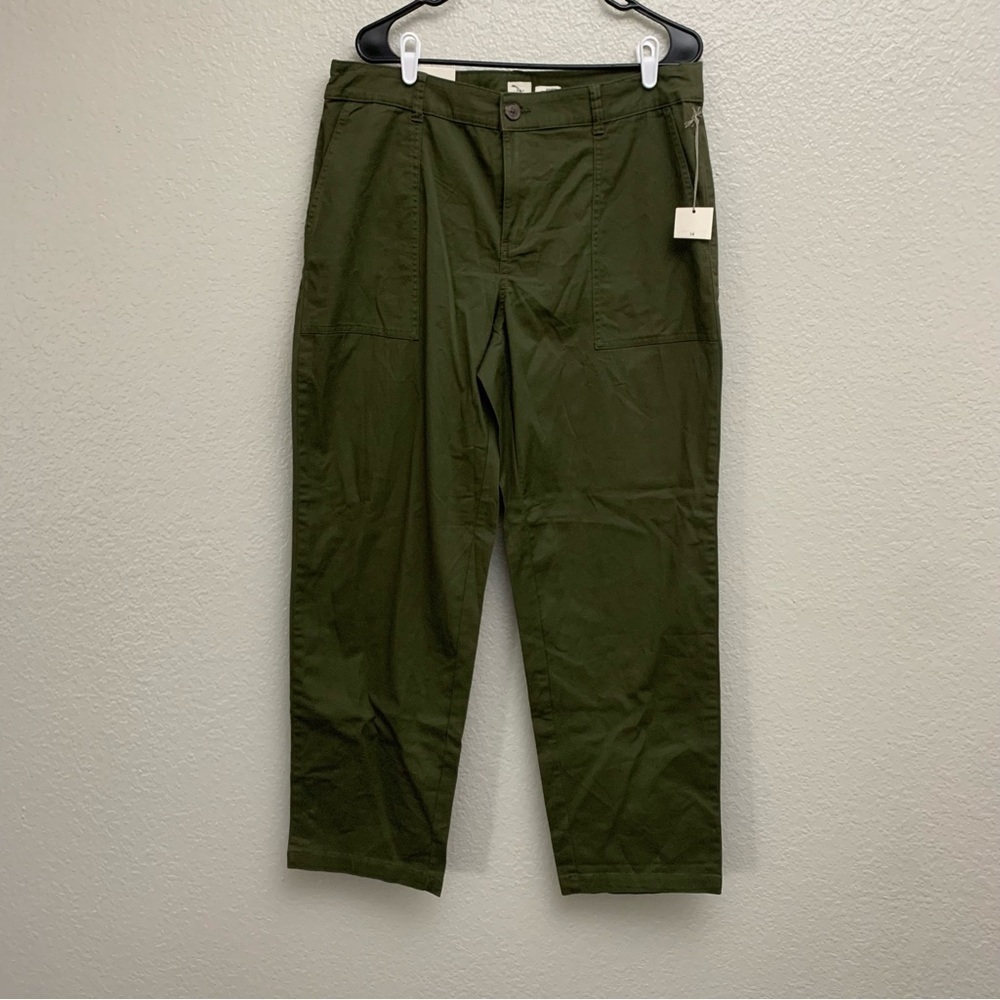 A New Day Women’s Olive Green Slim High Rise Straight Leg Pants Size 15 NWT